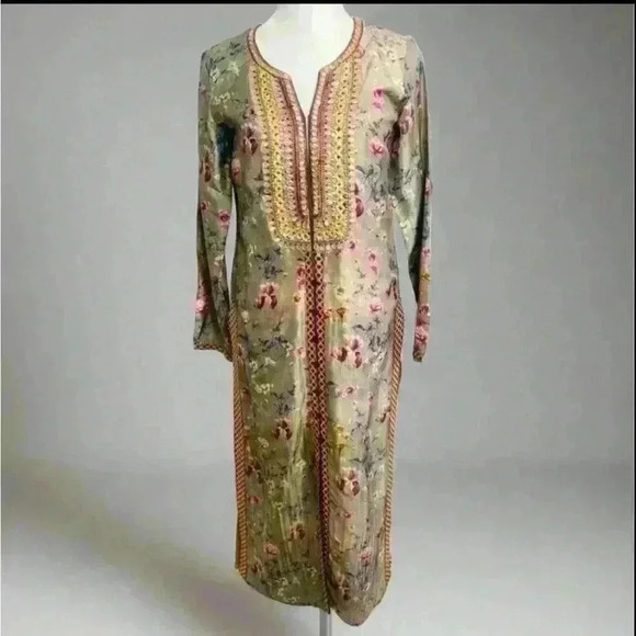 Ravina Pakistani kameez/ tunic dress size small with flower pattern. - Picture 1 of 9